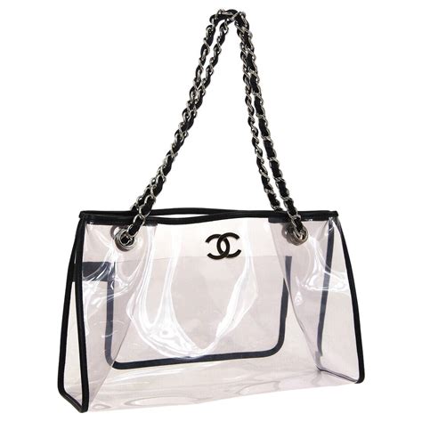 chanel pearl pink bag|Chanel clear tote bag.